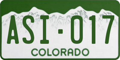CO license plate ASI017