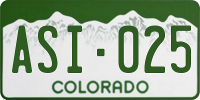 CO license plate ASI025