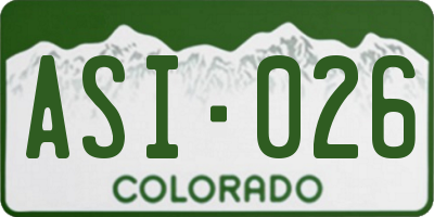 CO license plate ASI026
