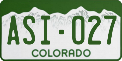 CO license plate ASI027