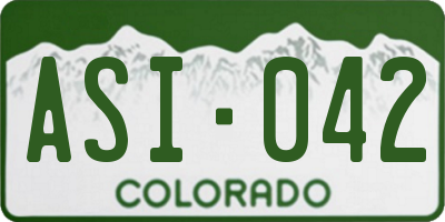 CO license plate ASI042