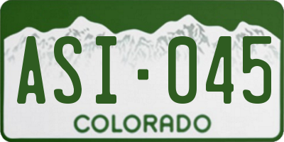 CO license plate ASI045