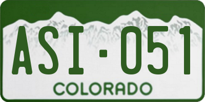 CO license plate ASI051