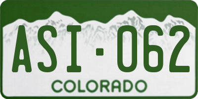 CO license plate ASI062