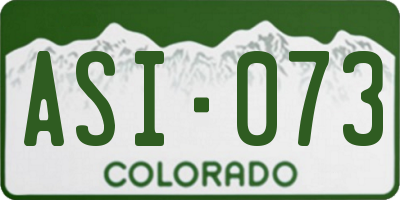 CO license plate ASI073