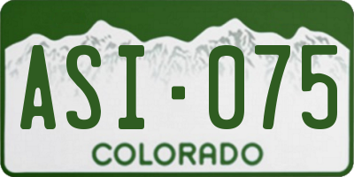 CO license plate ASI075