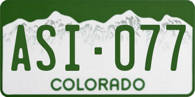 CO license plate ASI077