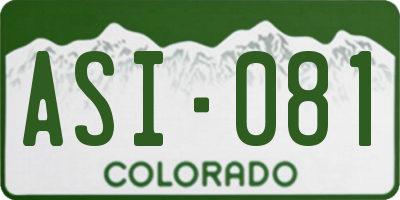 CO license plate ASI081