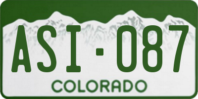 CO license plate ASI087