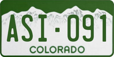 CO license plate ASI091