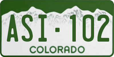 CO license plate ASI102