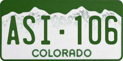 CO license plate ASI106