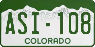 CO license plate ASI108