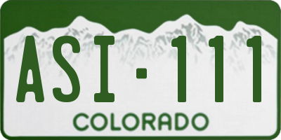 CO license plate ASI111