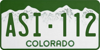 CO license plate ASI112