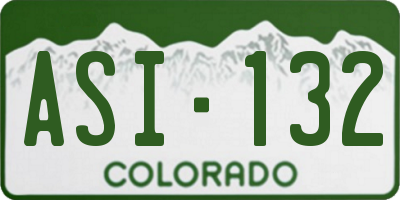 CO license plate ASI132