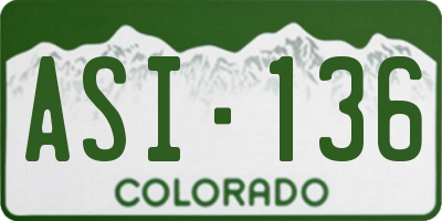 CO license plate ASI136