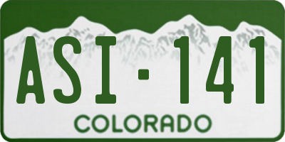 CO license plate ASI141