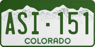 CO license plate ASI151