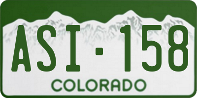 CO license plate ASI158