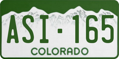 CO license plate ASI165