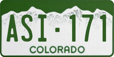 CO license plate ASI171