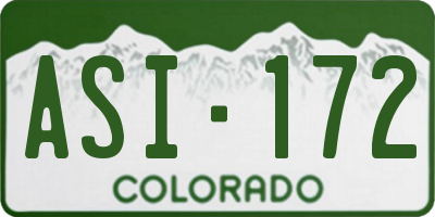 CO license plate ASI172