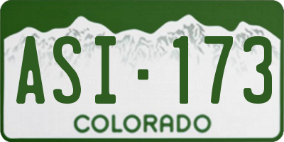 CO license plate ASI173