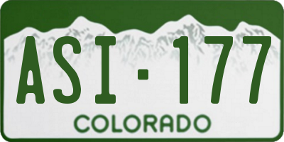 CO license plate ASI177