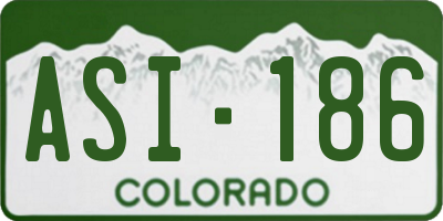 CO license plate ASI186