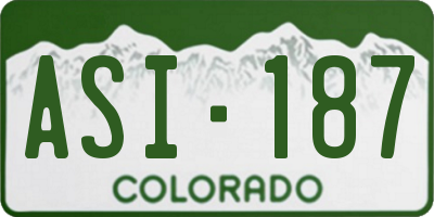 CO license plate ASI187