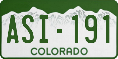 CO license plate ASI191
