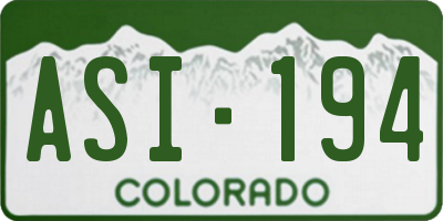 CO license plate ASI194