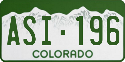 CO license plate ASI196