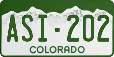 CO license plate ASI202