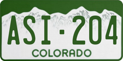 CO license plate ASI204