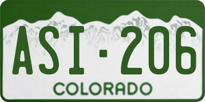 CO license plate ASI206