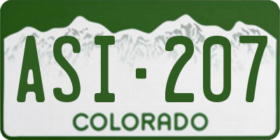 CO license plate ASI207
