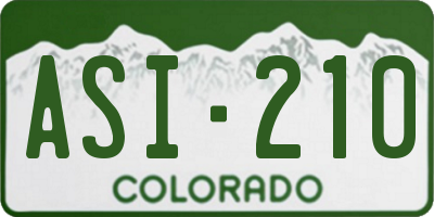 CO license plate ASI210