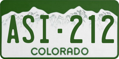 CO license plate ASI212