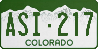 CO license plate ASI217