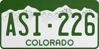 CO license plate ASI226