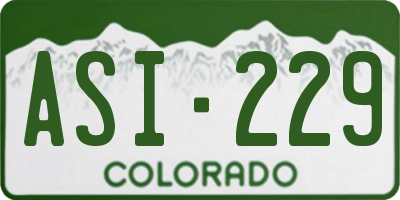 CO license plate ASI229