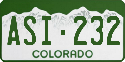 CO license plate ASI232