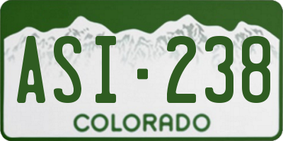 CO license plate ASI238