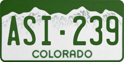 CO license plate ASI239