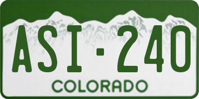 CO license plate ASI240