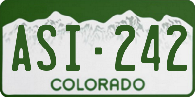 CO license plate ASI242