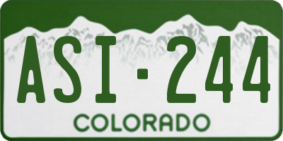 CO license plate ASI244