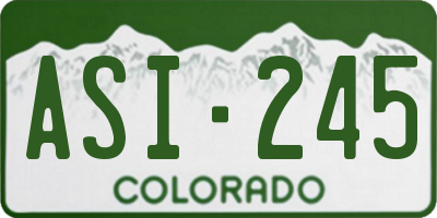 CO license plate ASI245